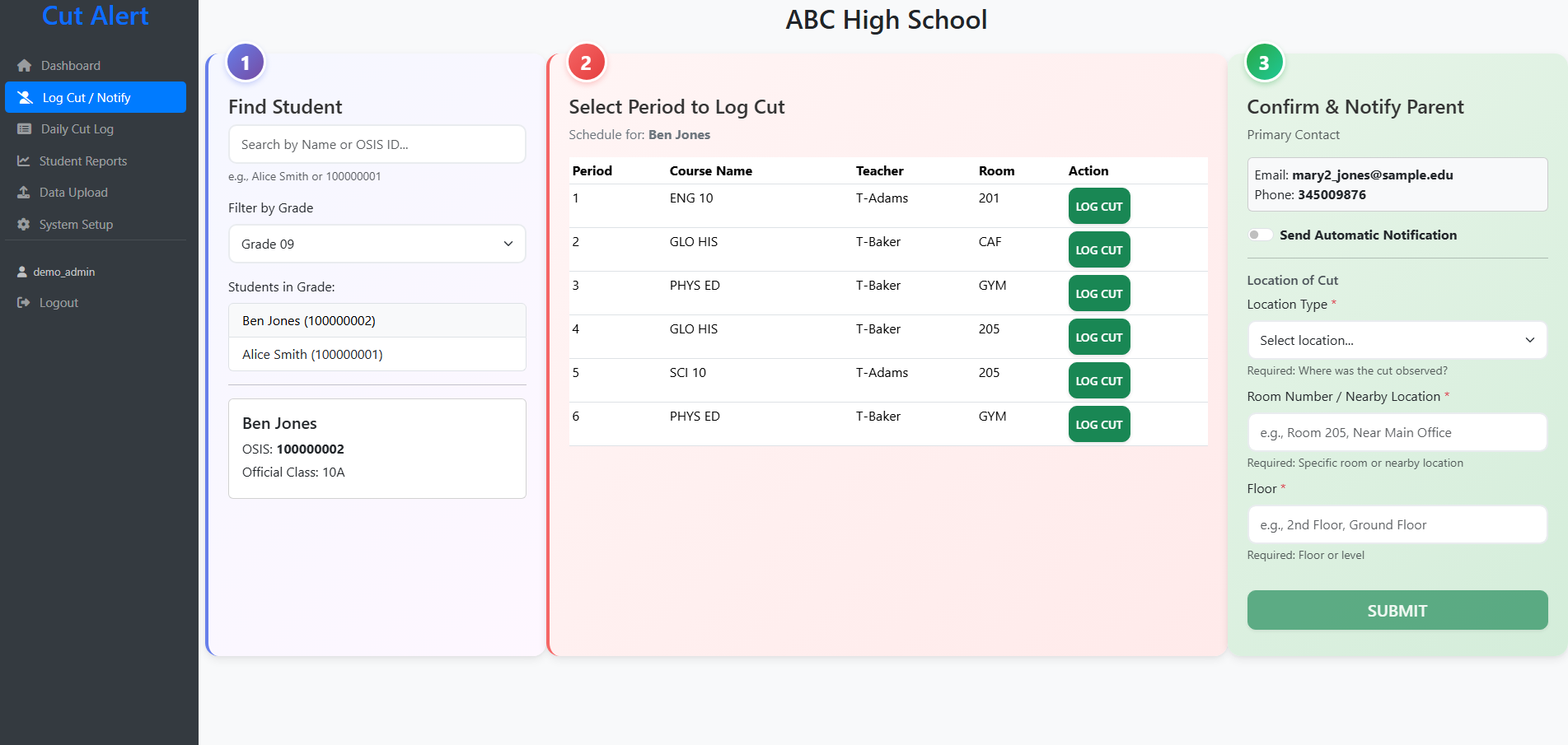 Log Cut - Quick 3-step process