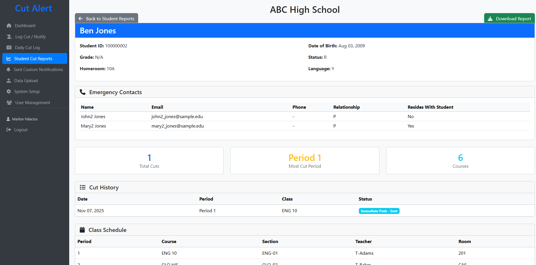 Student Reports - Detailed analytics